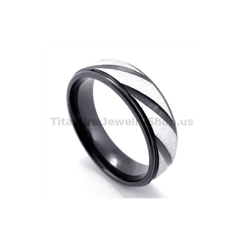 Black Titanium Ring With Diamond Black Titanium Ring With Diamond