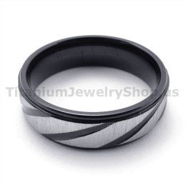 Black Titanium Ring With Diamond
