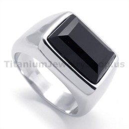 Titanium Ring With Zircon