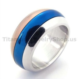 Three Colors Titanium Ring