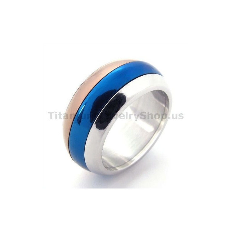 Three Colors Titanium Ring