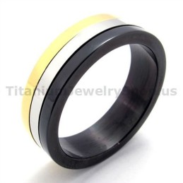Three Colors Titanium Ring