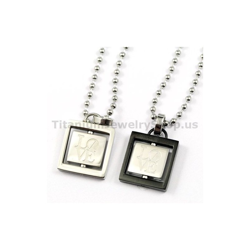 Rotatable Lovers Titanium Pendants Valentine'S Day Gifts - Free Chains Rotatable Lovers Titanium Pendants Valentine'S Day Gifts - Free Chains