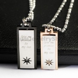 Commitment Of Love Titanium Lovers Pendants Valentine'S Day Gifts - Free Chains
