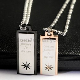 Commitment Of Love Titanium Lovers Pendants Valentine'S Day Gifts - Free Chains