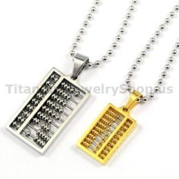 Abacus Titanium Lovers Pendants Valentine'S Day Gifts - Free Chains