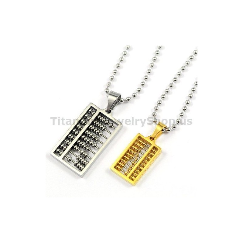 Abacus Titanium Lovers Pendants Valentine'S Day Gifts - Free Chains Abacus Titanium Lovers Pendants Valentine'S Day Gifts - Free Chains