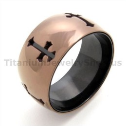 Classical Cross Titanium Ring