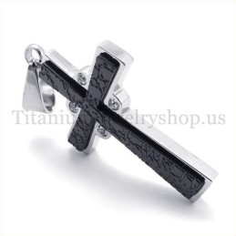 Two Layers With Diamond Fashion Titanium Cross Pendant