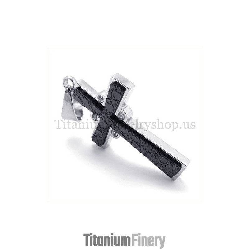 Two Layers With Diamond Fashion Titanium Cross Pendant Two Layers With Diamond Fashion Titanium Cross Pendant