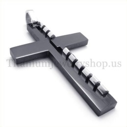 Black Mens Fashion Titanium Cross Pendant