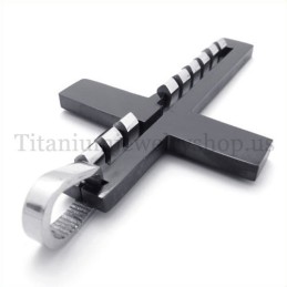 Black Mens Fashion Titanium Cross Pendant