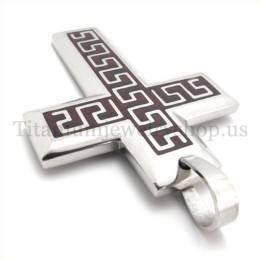 Coffee Fashion Men Titanium Cross Pendant