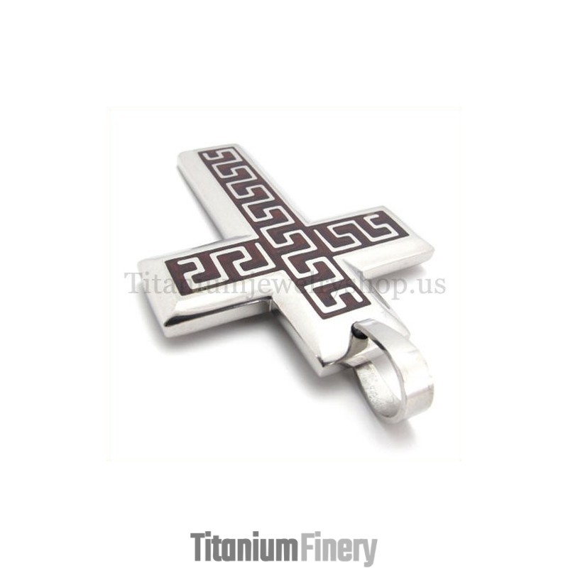 Coffee Fashion Men Titanium Cross Pendant Coffee Fashion Men Titanium Cross Pendant