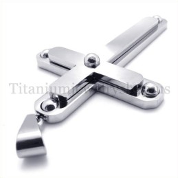 Two Layers With Diamond Fashion Titanium Cross Pendant