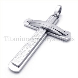 Silver Two Layers Fashion Titanium Cross Pendant
