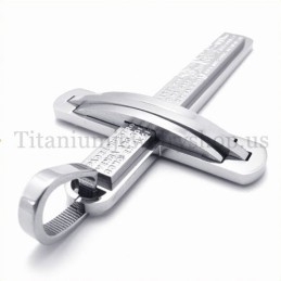 Silver Two Layers Fashion Titanium Cross Pendant
