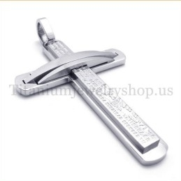 Silver Two Layers Fashion Titanium Cross Pendant