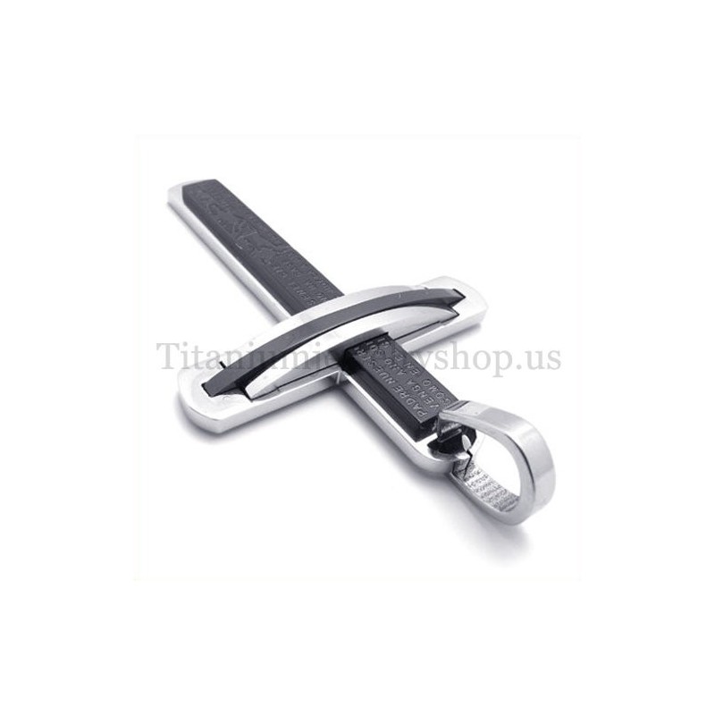 Fashion Two Layers Black Titanium Cross Pendant Fashion Two Layers Black Titanium Cross Pendant