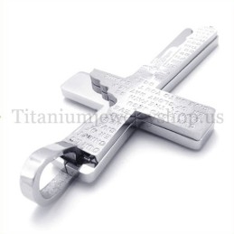 Bible Two Layers Fashion Titanium Cross Pendant