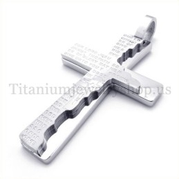 Bible Two Layers Fashion Titanium Cross Pendant