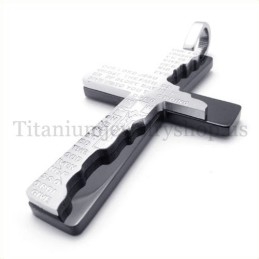 Black Bible Two Layers Fashion Titanium Cross Pendant