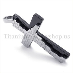 Black Bible Two Layers Fashion Titanium Cross Pendant