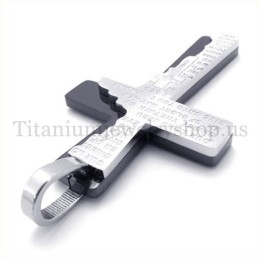 Black Bible Two Layers Fashion Titanium Cross Pendant