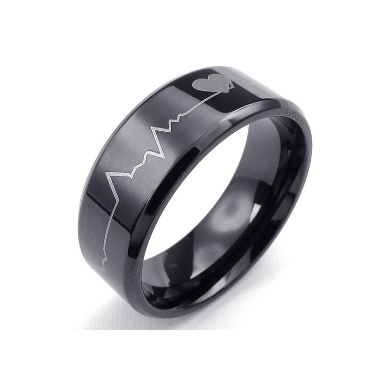 Ecg Tungsten Wedding Band