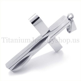Silver Fashion Man Titanium Cross Pendant