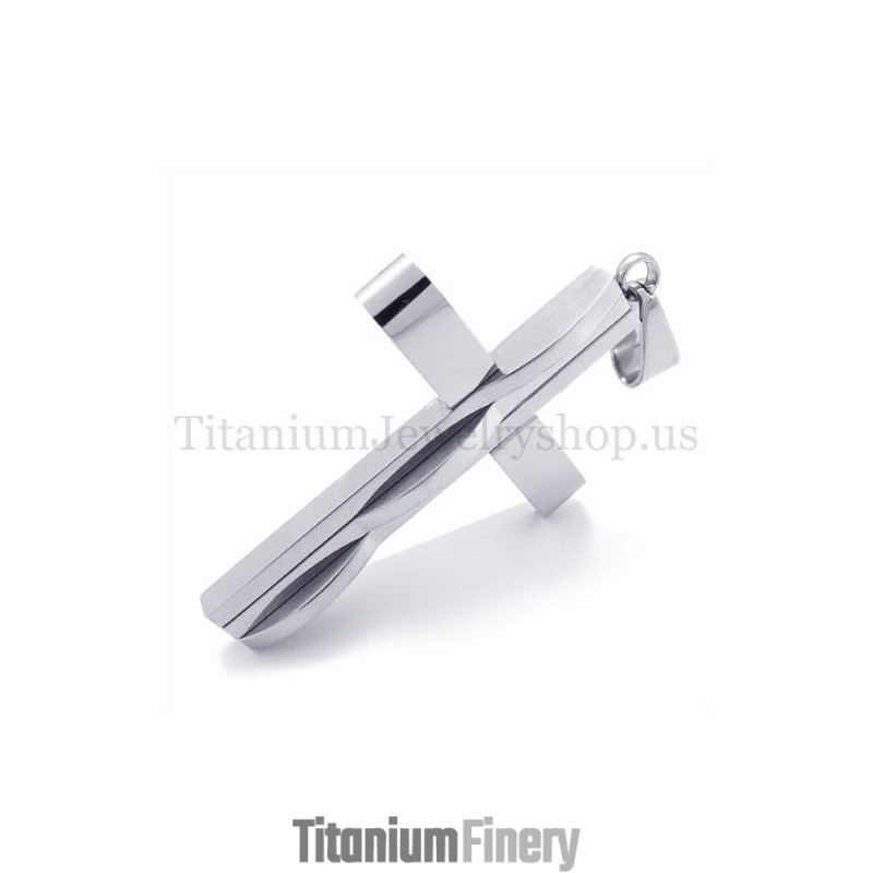 Silver Fashion Man Titanium Cross Pendant