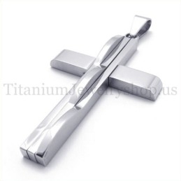 Silver Fashion Man Titanium Cross Pendant