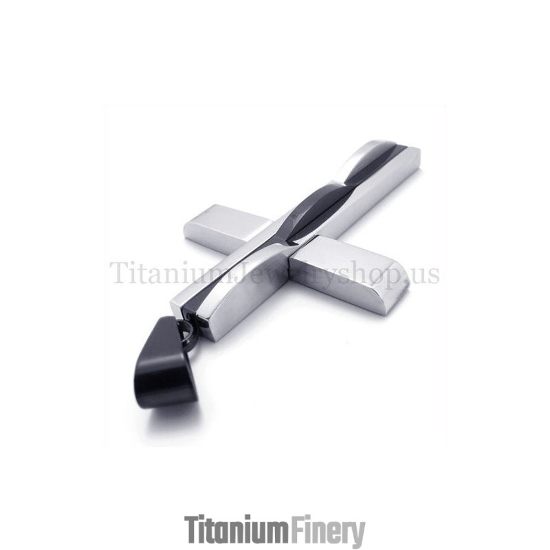 Black Fashion Man Titanium Cross Pendant
