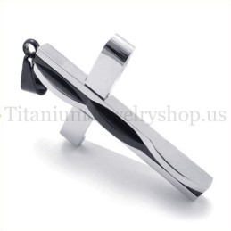Black Fashion Man Titanium Cross Pendant