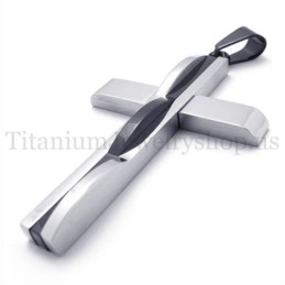 Black Fashion Man Titanium Cross Pendant