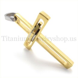 Golden Noble Man Fashion Titanium Cross Pendant