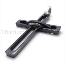 Black Noble Man Fashion Titanium Cross Pendant
