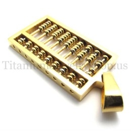 Gold Abacus Titanium Pendant