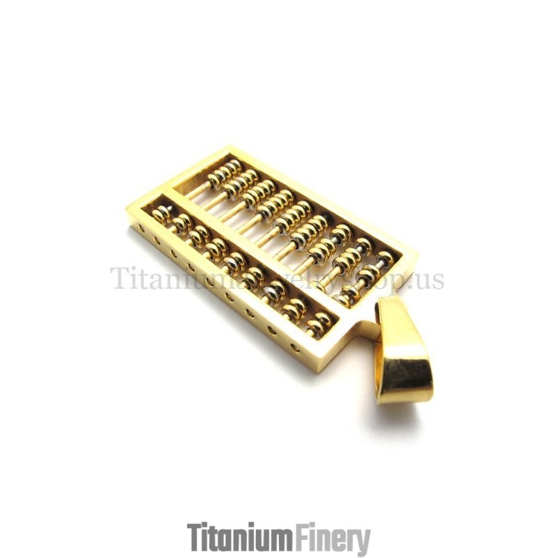 Gold Abacus Titanium Pendant
