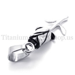Silver Beautiful Rose Titanium Pendant