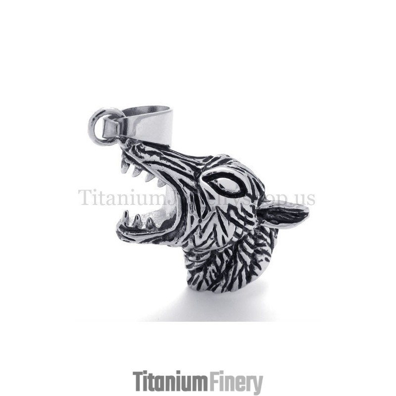 Men's Wolf Head Titanium Pendant Men's Wolf Head Titanium Pendant