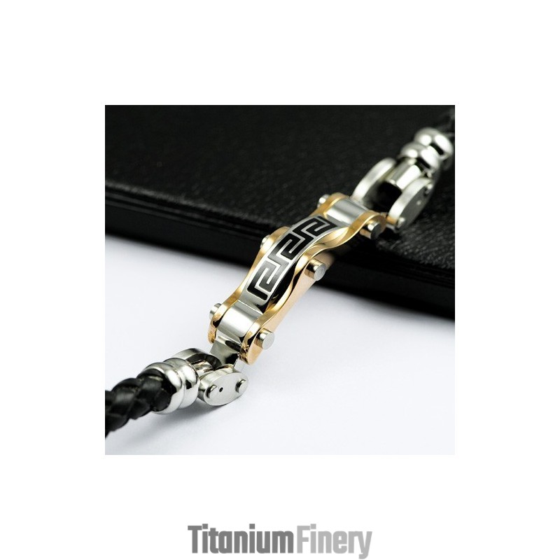 Wall Chart Titanium Leather Bracelet Wall Chart Titanium Leather Bracelet