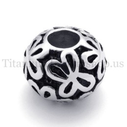 Silver Flowers Fortunate Bead Titanium Pendant