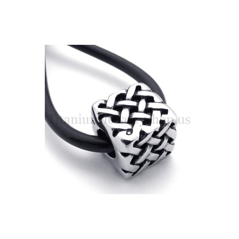 Cube Fortunate Bead Titanium Pendant