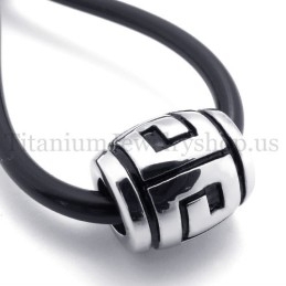 Ellipsoidal Simple Graphic Fortunate Bead Titanium Pendant