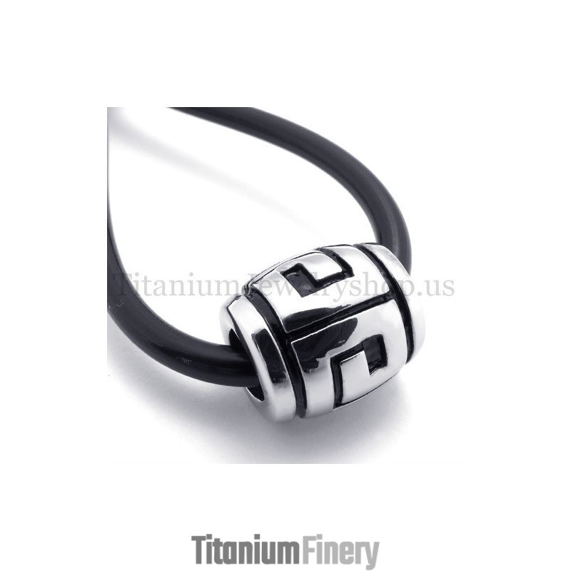 Ellipsoidal Simple Graphic Fortunate Bead Titanium Pendant