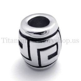 Ellipsoidal Simple Graphic Fortunate Bead Titanium Pendant