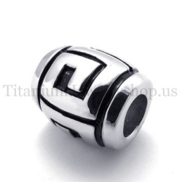 Ellipsoidal Simple Graphic Fortunate Bead Titanium Pendant
