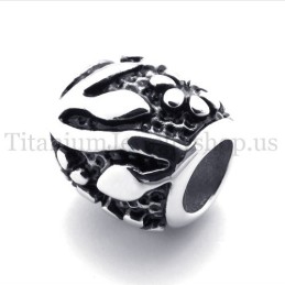 Ellipsoidal With Flowers Fortunate Bead Titanium Pendant