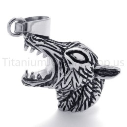 New Classical Wolf Head Titanium Pendant